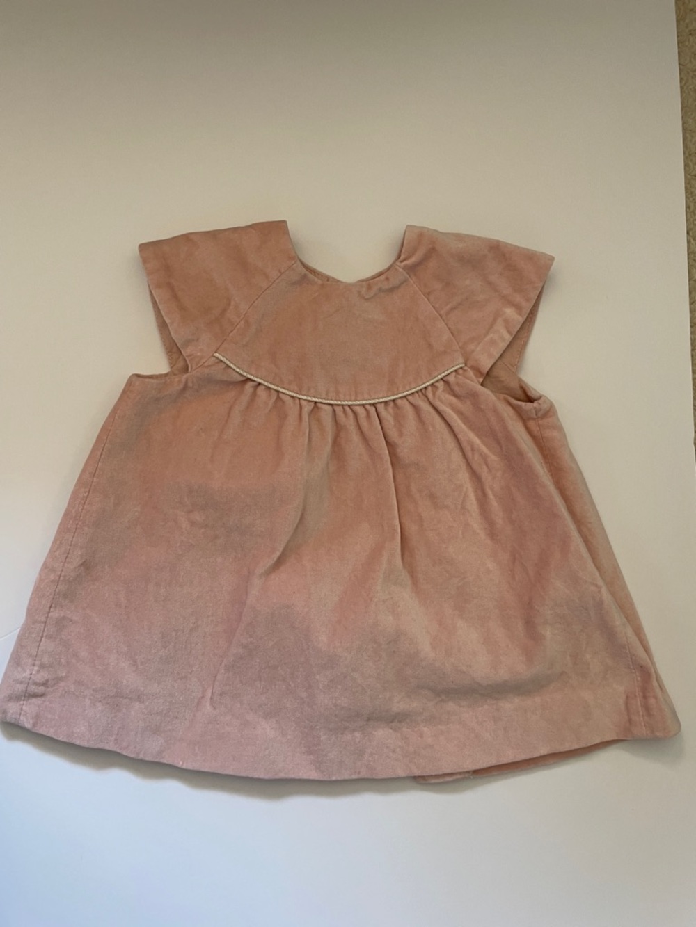 Zara soft Pink Velvet baby  Dress with Trim. Size 9-12 months